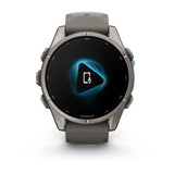 Garmin fenix 9 - 43mm - Titanium with Pebble Gray Silicone Band