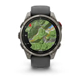 Garmin fenix 8 Pro - 47mm AMOLED Sapphire Titanium with Graphite/black silicone band