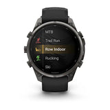 Garmin fenix 9 Pro InReach  - 47mm - Carbon Gray DLC Titanium with Black/Pebble Gray Silicone Band