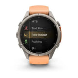 Garmin fenix 9 Pro InReach - 43mm - Titanium with Shell Pink/Autumn Orange Silicone Band