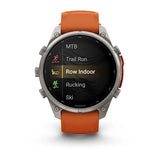 Garmin fenix 9 Pro InReach  - 47mm - Titanium with Autumn Orange/Spark Orange Silicone Band