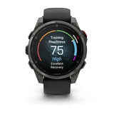 Garmin fenix 8 Pro - 47mm AMOLED Sapphire Carbon grey DLC titanium with black/pebble grey silicone band