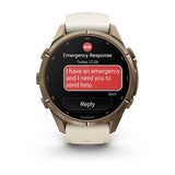 Garmin fenix 9 Pro InReach  - 43mm - Autumn Gold Titanium with Cream/French Gray Silicone Band