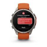 Garmin fenix 9 Pro InReach  - 47mm - Titanium with Autumn Orange/Spark Orange Silicone Band
