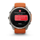 Garmin fenix 9 Pro InReach  -  51mm - Titanium with Autumn Orange/Spark Orange Silicone Band