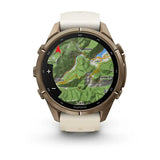 Garmin fenix 9 Pro- 43mm - Autumn Gold Titanium with Cream/French Gray Silicone Band