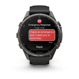 Garmin fenix 9 Pro InReach  - 43mm - Carbon Gray DLC Titanium with Black/Pebble Gray Silicone Band