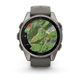 Garmin fenix 9 - 43mm - Titanium with Pebble Gray Silicone Band