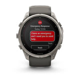 Garmin fenix 9 Pro Solar InReach -  51mm - Titanium with Pebble Gray Silicone Band