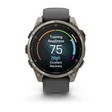 Garmin fenix 8 Pro - 47mm AMOLED Sapphire Titanium with Graphite/black silicone band
