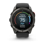Garmin fenix 8 Pro - 51mm AMOLED Sapphire Carbon grey DLC titanium with black/pebble grey silicone band
