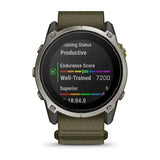 Garmin Enduro 4 Smartwatch - Titanium with dark olive ComfortFit fabric band