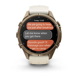 Garmin fenix 9 Pro InReach  - 43mm - Autumn Gold Titanium with Cream/French Gray Silicone Band