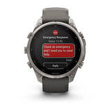 Garmin fenix 9 Pro Solar InReach  - 47mm - Titanium with Pebble Gray Silicone Ban