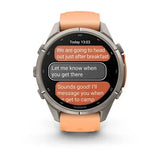 Garmin fenix 9 Pro InReach - 43mm - Titanium with Shell Pink/Autumn Orange Silicone Band