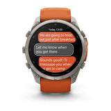 Garmin fenix 9 Pro InReach  -  51mm - Titanium with Autumn Orange/Spark Orange Silicone Band