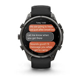 Garmin fenix 9 Pro InReach  - 47mm - Carbon Gray DLC Titanium with Black/Pebble Gray Silicone Band