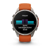 Garmin fenix 9 Pro - 47mm - Titanium with Autumn Orange/Spark Orange Silicone Band