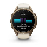 Garmin fenix 9 Pro- 43mm - Autumn Gold Titanium with Cream/French Gray Silicone Band
