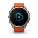 Garmin fenix 9 Pro InReach  -  51mm - Titanium with Autumn Orange/Spark Orange Silicone Band