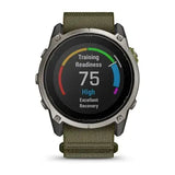 Garmin Enduro 4 Smartwatch - Titanium with dark olive ComfortFit fabric band