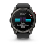 Garmin fenix 8 Pro - 51mm AMOLED Sapphire Carbon grey DLC titanium with black/pebble grey silicone band