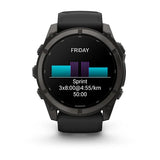 Garmin fenix 9 - 51mm - Carbon Gray DLC Titanium with Black Silicone Band