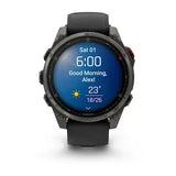 Garmin fenix 8 Pro - 47mm AMOLED Sapphire Carbon grey DLC titanium with black/pebble grey silicone band