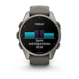 Garmin fenix 9 - 43mm - Titanium with Pebble Gray Silicone Band