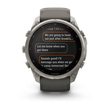 Garmin fenix 9 Pro Solar InReach -  51mm - Titanium with Pebble Gray Silicone Band