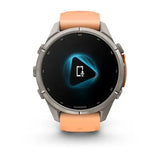 Garmin fenix 9 Pro InReach - 43mm - Titanium with Shell Pink/Autumn Orange Silicone Band