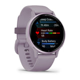 Garmin Vivoactive 5 - Metallic Orchid Aluminum Bezel with Orchid Case and Silicone Band