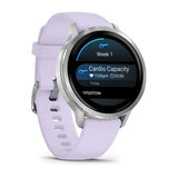 Garmin Venu 4 - 41mm - Silver with Periwinkle Silicone Band