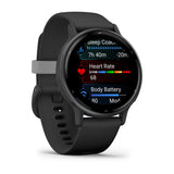Garmin Vivoactive 5 - Slate Aluminum Bezel with Black Case and Silicone Band