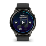 Garmin Venu 4 - 45mm - Slate with Black Silicone Band