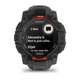 Garmin Instinct 3 - 50 mm Solar - Black w/ Charcoal Silicone Band