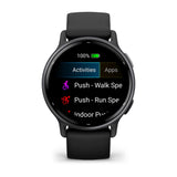 Garmin Vivoactive 5 - Slate Aluminum Bezel with Black Case and Silicone Band