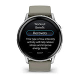 Garmin Venu 4 - 45mm - Silver with Silver Gray Silicone Band