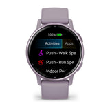 Garmin Vivoactive 5 - Metallic Orchid Aluminum Bezel with Orchid Case and Silicone Band