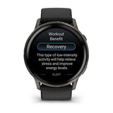 Garmin Venu 4 - 45mm - Slate with Black Silicone Band