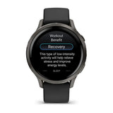 Garmin Venu 4 - 41mm - Slate with Black Silicone Band
