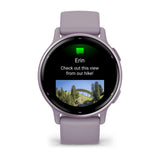 Garmin Vivoactive 5 - Metallic Orchid Aluminum Bezel with Orchid Case and Silicone Band