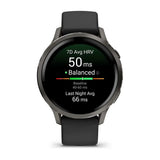 Garmin Venu 4 - 41mm - Slate with Black Silicone Band