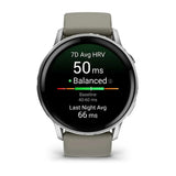 Garmin Venu 4 - 45mm - Silver with Silver Gray Silicone Band