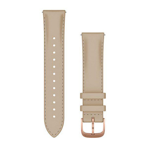 Garmin Quick Release 20mm - Light Sand/Rose Gold Italian Leather Band