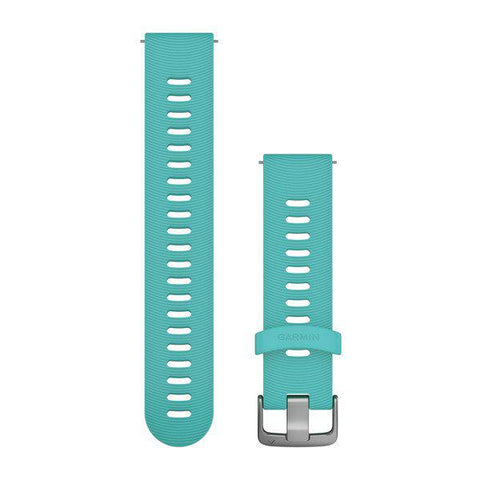 Garmin Quick Release 20mm - Aqua/Stainless Steel Silicone Band
