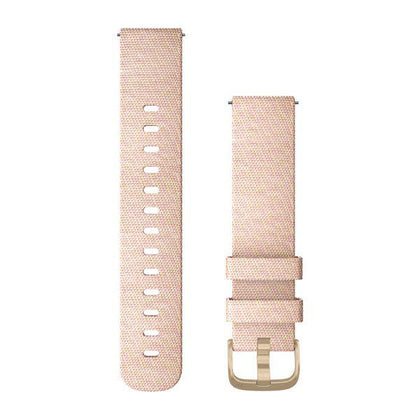 Garmin Quick Release 20mm - Blush Pink/Light Gold Woven Nylon Band