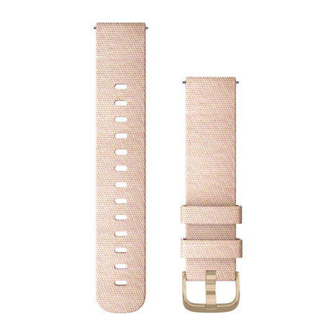Garmin Quick Release 20mm - Blush Pink/Light Gold Woven Nylon Band