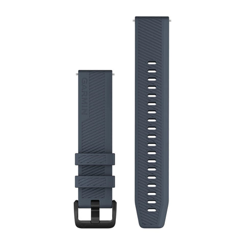 Garmin Quick Release 20mm - Granite Blue/ Black Stainless Steel Silicone Band