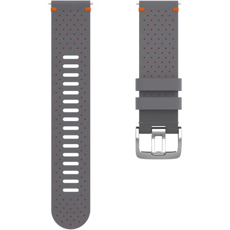 Polar Perforated Leather Wristband 22mm - Gray/Orange